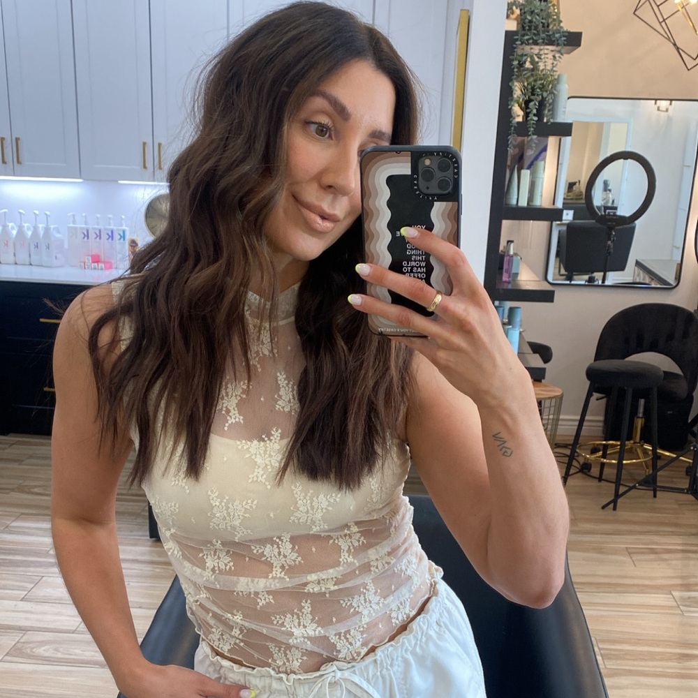Free people Cream Lace Sleeveless Top